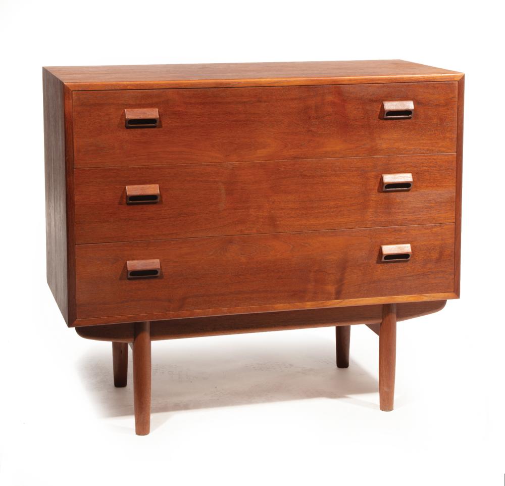 Appraisal: Borge Mogensen Teak Vanity s marked top drawer with fall