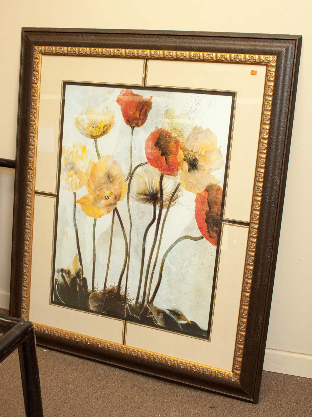 Appraisal: Large framed print of flowers