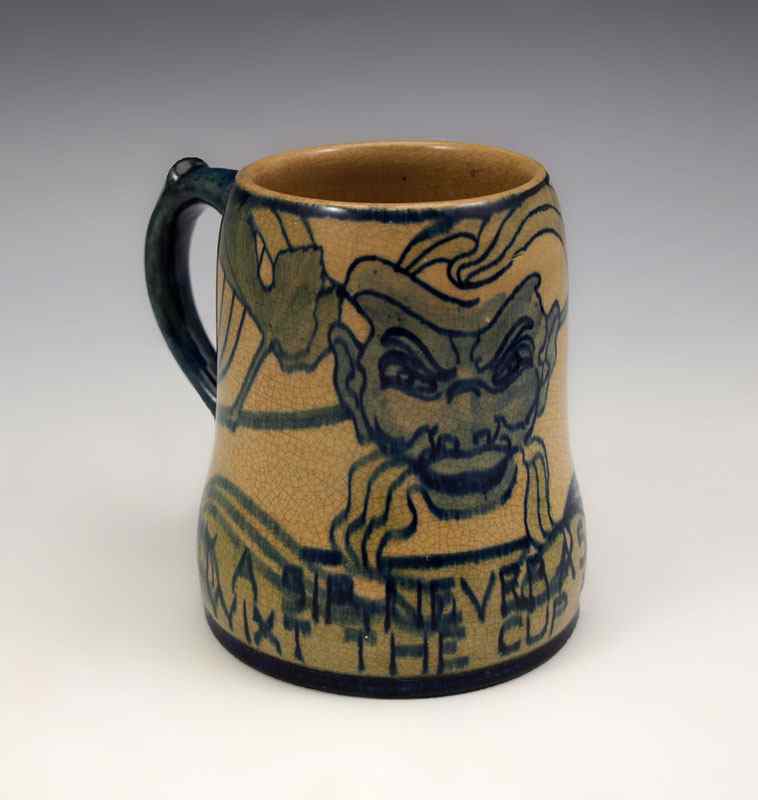 Appraisal: NEWCOMB COLLEGE POTTERY MUG Decorated by Gertrude Roberts Smith faculty