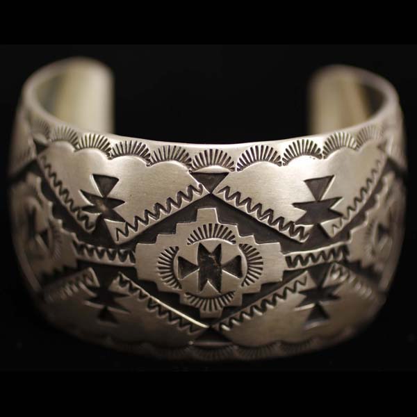 Appraisal: Vintage Hopi Native American Indian Sterling Silver Cuff Bracelet with