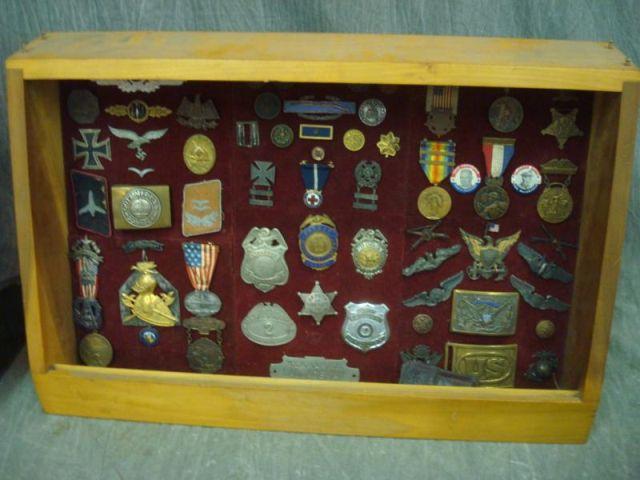 Appraisal: Collection of Vintage Medals in Display Case From a Greenwich