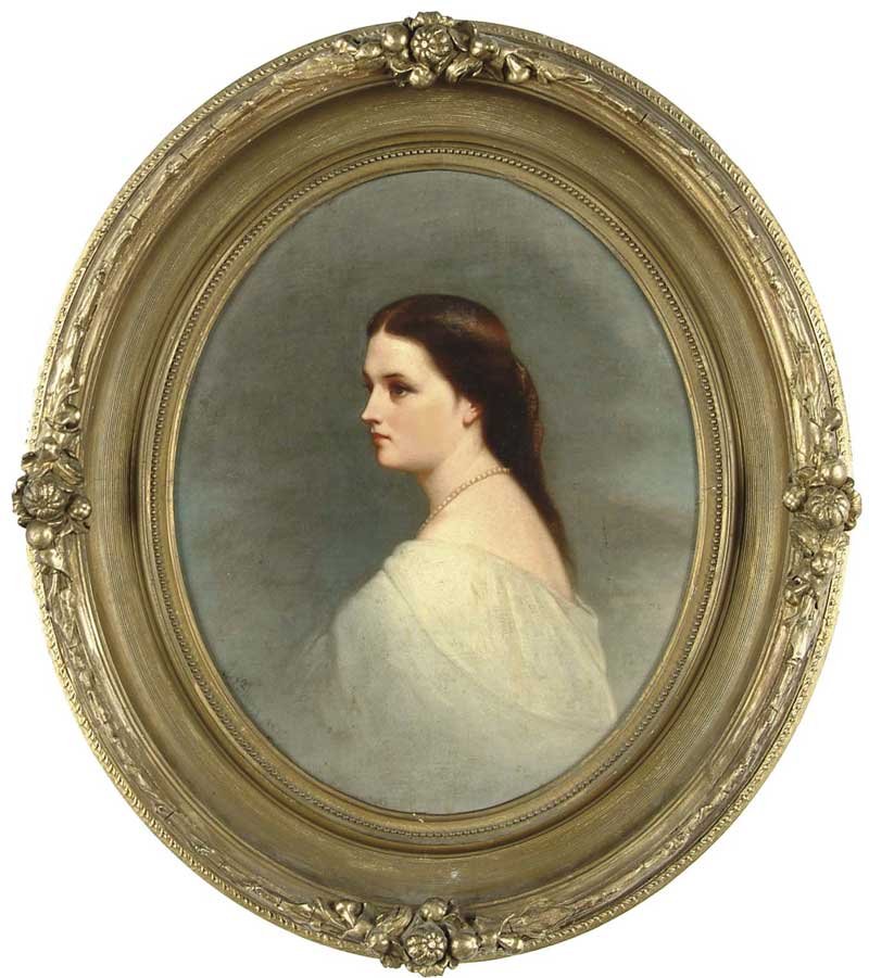 Appraisal: JARED BRADLEY FLAGG American - PORTRAIT OF YOUNG WOMAN Oval