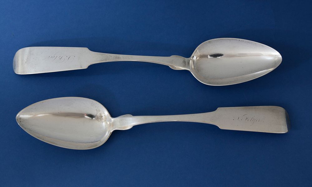 Appraisal: Pair of Nantucket Easton and Sanford - Coin Silver Tablespoons