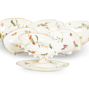 Appraisal: A Wedgwood Creamware Nautilus-Form Tureen and Seven Shell-Form Plates th