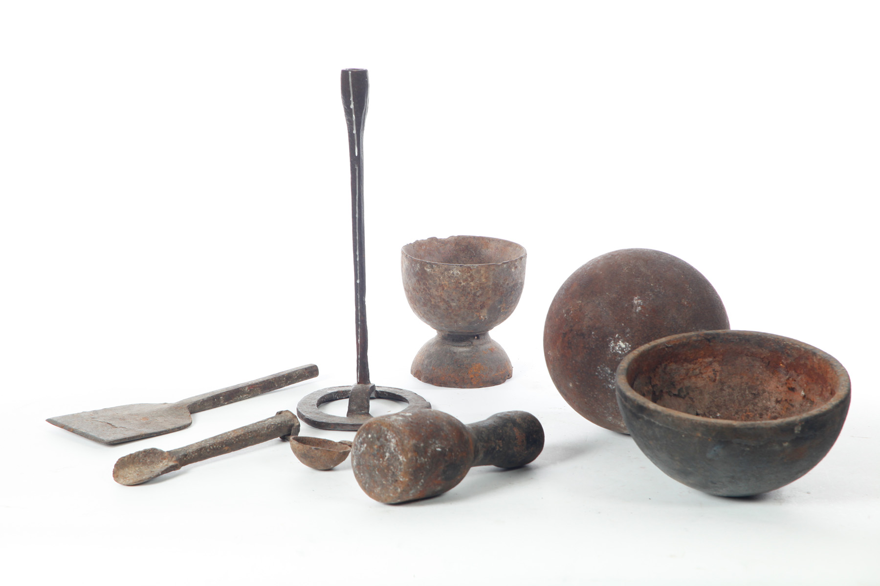 Appraisal: GROUP OF AMERICAN IRON Nineteenth century Includes a cannon ball