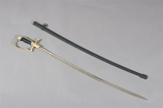 Appraisal: ARGENTINEAN MILITARY PRESENTATION SWORD With wood presentation plaque