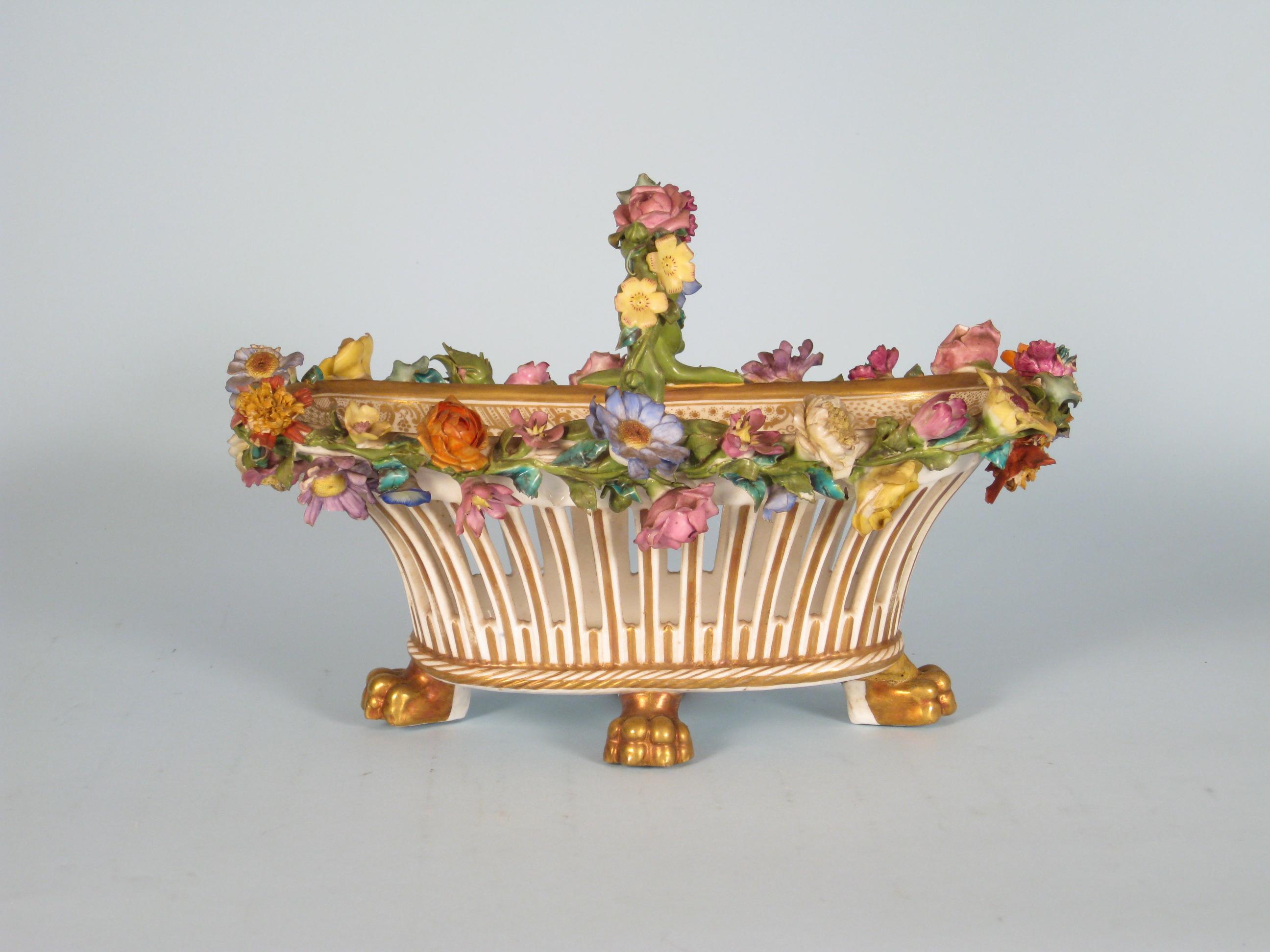 Appraisal: A th Century Meissen oval Basket with ornate floral encrustations