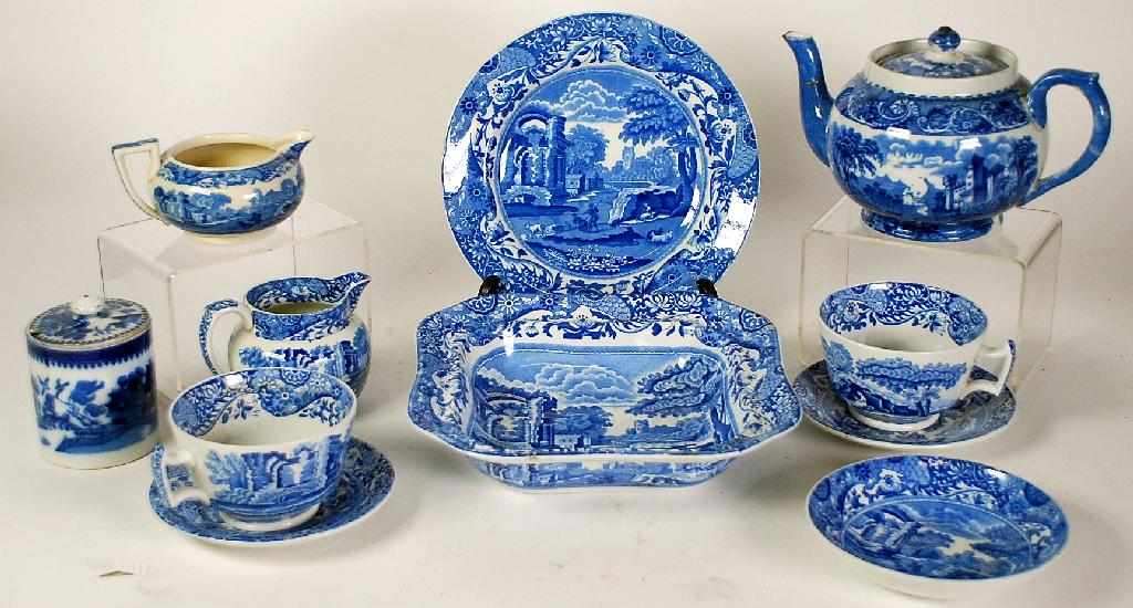 Appraisal: FORTY ONE PIECES OF COPELAND SPODE 'ITALIAN' BLUE AND WHITE