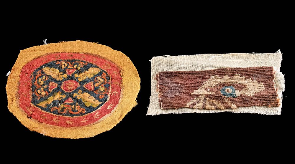 Appraisal: Egyptian Coptic Polychrome Textile Fragments First Time At Auction Egypt