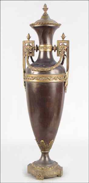 Appraisal: CONTINENTAL BRONZE AND PATINATED METAL COVERED URN H '' W