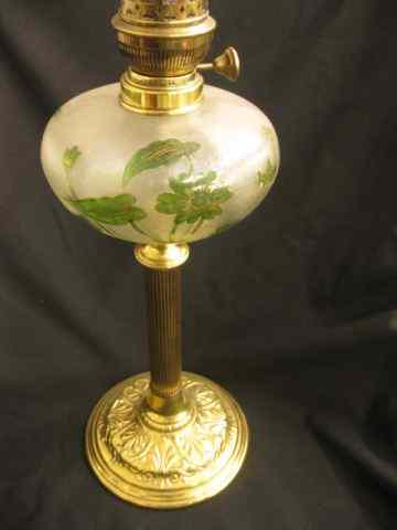 Appraisal: Victorian Cameo Style Art Glass Lamp converted from oil brass