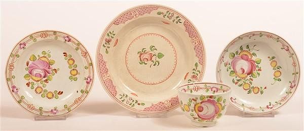 Appraisal: Three Pieces of Queens Rose Soft Paste China Three Pieces