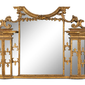 Appraisal: A George III Giltwood Overmantel Mirror Late th Century Height