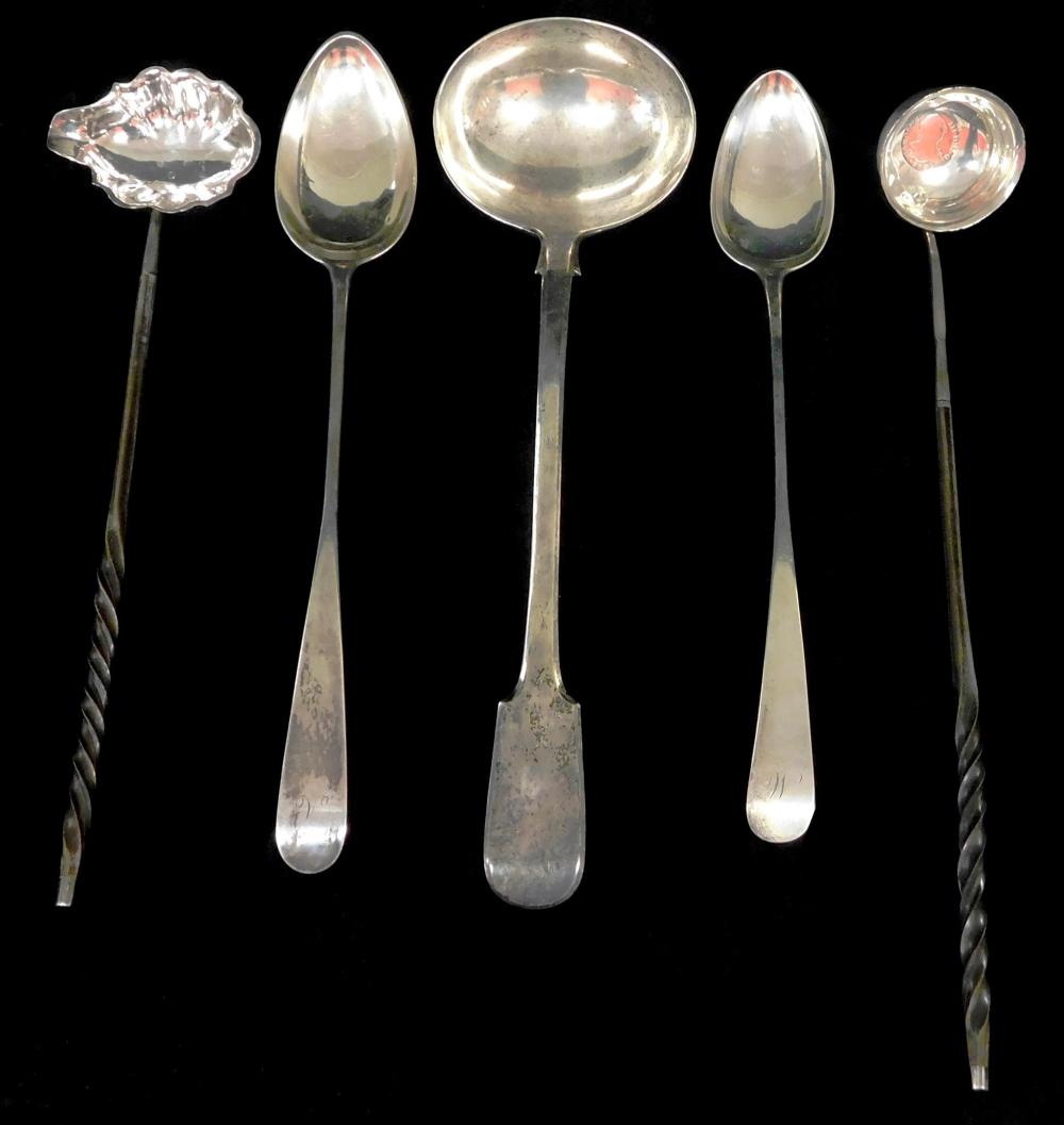 Appraisal: SILVER British silver servingware th th C five pieces all