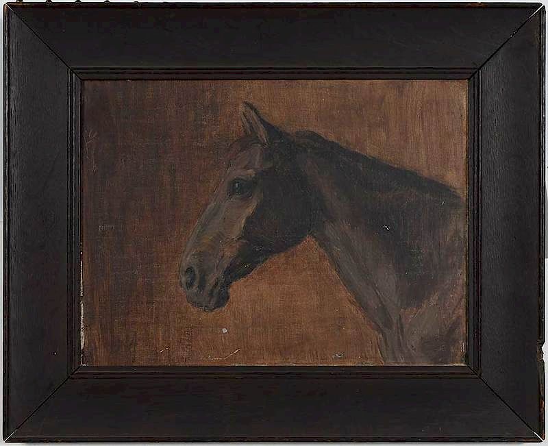 Appraisal: American School th century Portrait of a Bay Horse signed