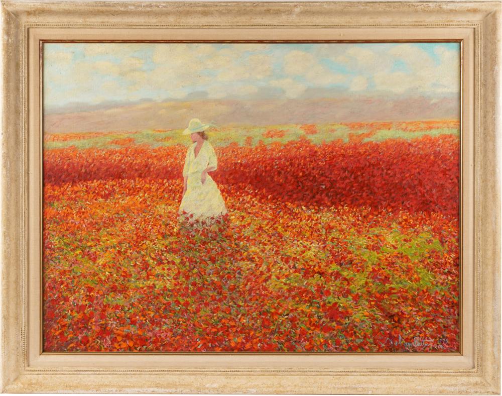 Appraisal: NOLAN PATTERSON TH CENTURY GIRL IN FIELD oil on canvas