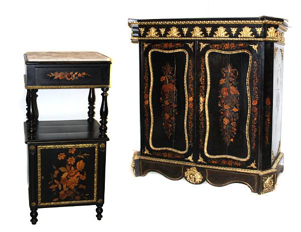 Appraisal: A Napoleon III gilt metal mounted bedroom suite comprising a