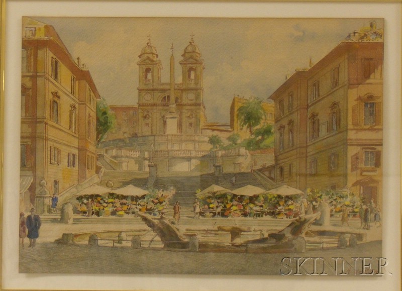 Appraisal: Framed th Century Italian School Watercolor on Paper of a