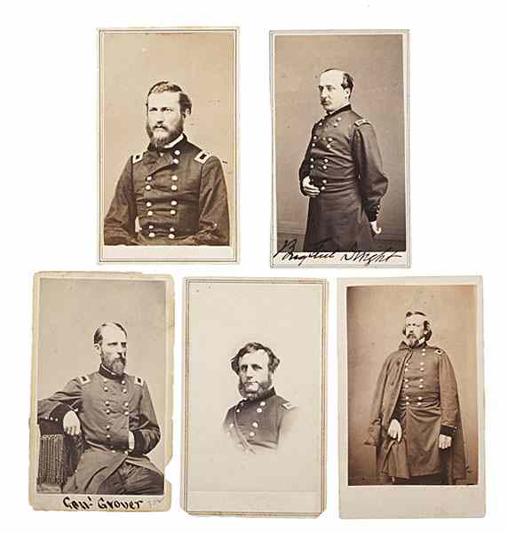 Appraisal: Army of the Gulf Staff Officers Five Civil War CDVs