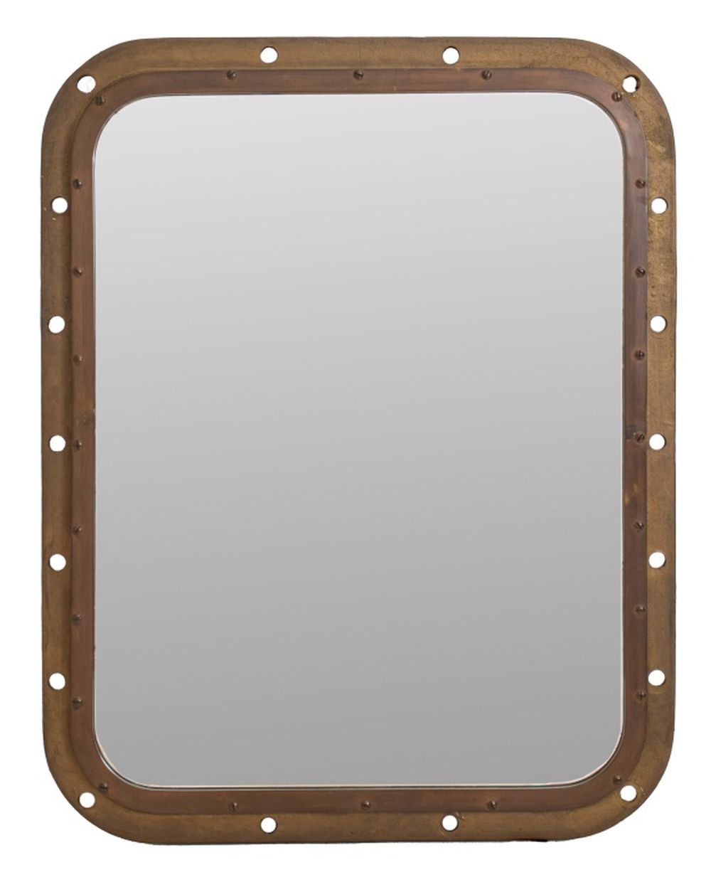 Appraisal: BRASS SHIP PORTHOLE MOUNTED AS A MIRROR Brass rectangular ship