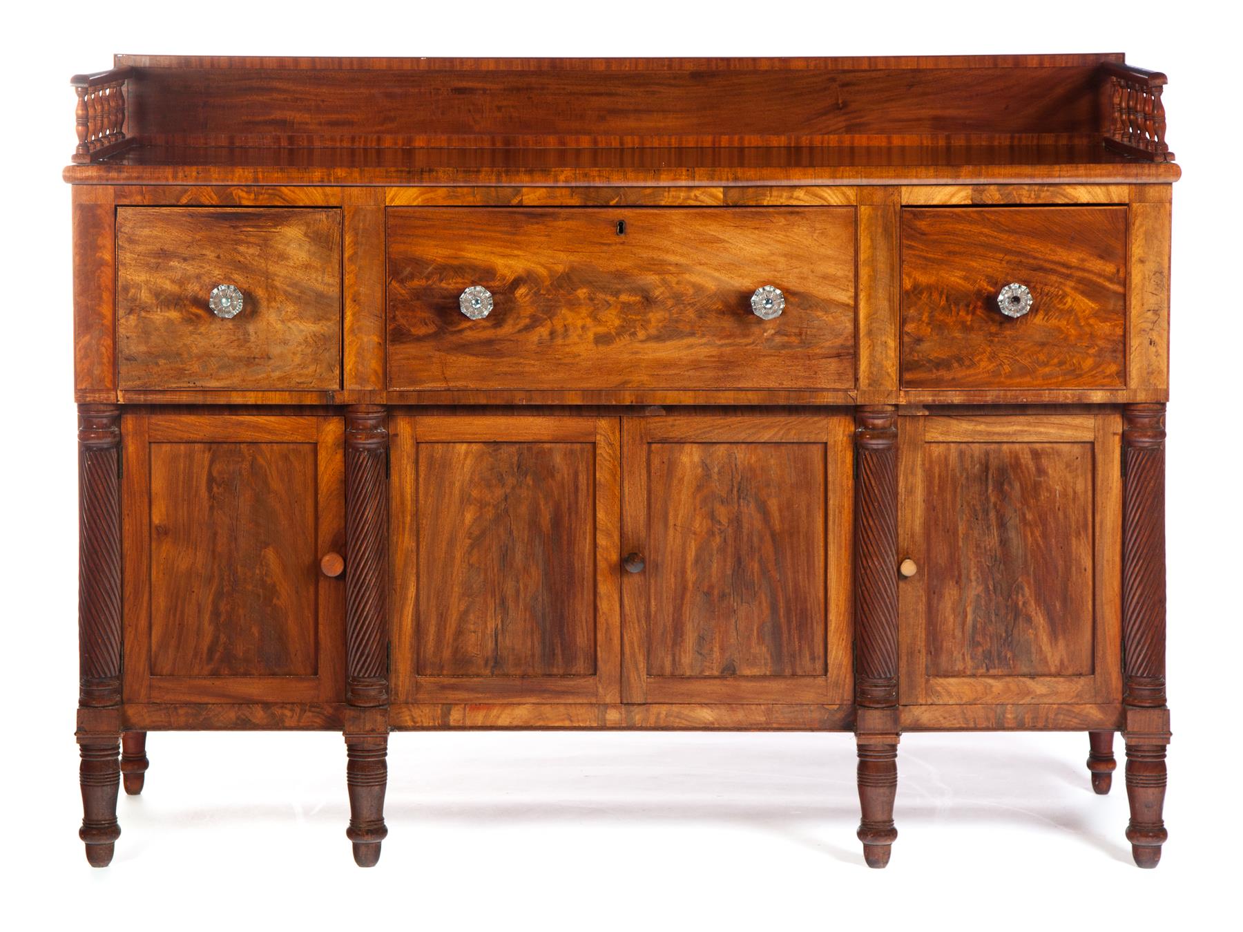 Appraisal: AMERICAN SIDEBOARD Second quarter- th century mahogany Late Sheraton early