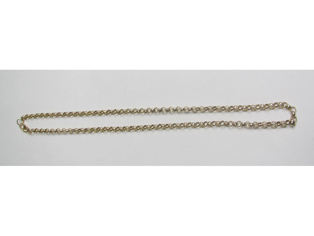 Appraisal: Nine carat gold belcher link neckchain Approximately gms