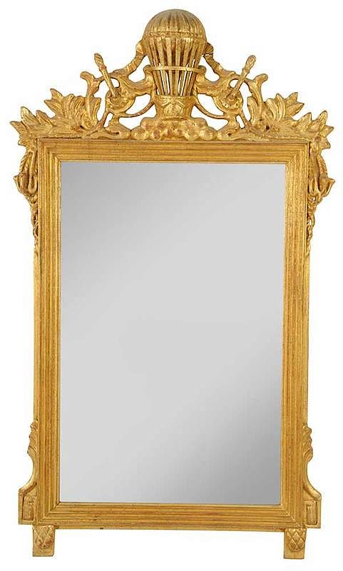 Appraisal: Italian Neoclassical Style Carved Gilt Mirror th century leaf rope