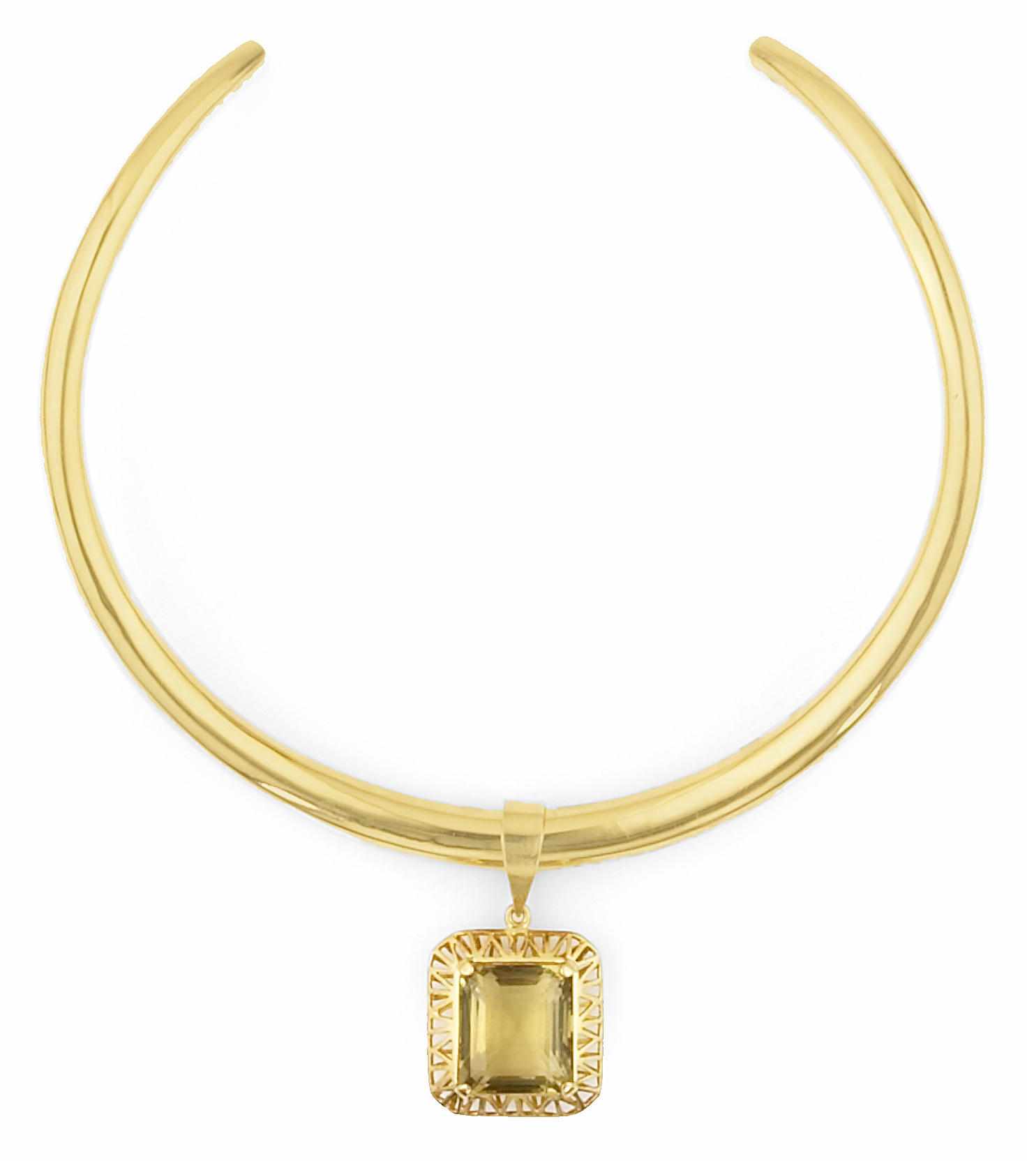 Appraisal: Tony Duquette American - sA vermeil open collar with citrine