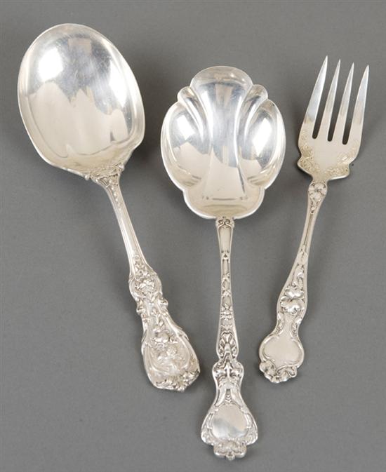 Appraisal: Group of three American sterling serving pieces Wallace cold meat