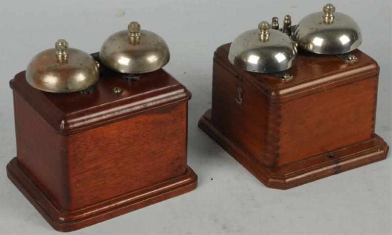 Appraisal: Lot of Early Bell Boxes Circa walnut first is stamped