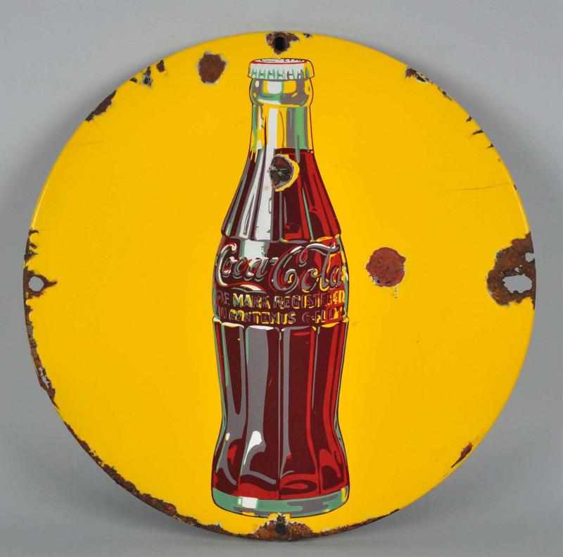 Appraisal: s - s Porcelain Coca-Cola Sign Element Description Element usually