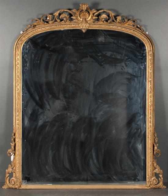 Appraisal: Rococo Revival carved gesso giltwood overmantel mirror fourth quarter- th