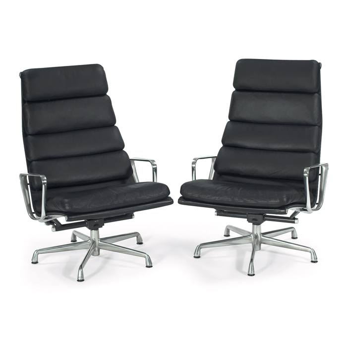 Appraisal: Charles Ray Eames high-back Soft Pad lounge chairs pair by