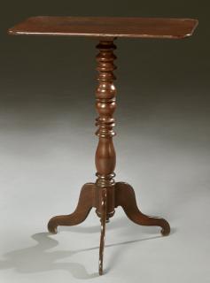 Appraisal: Regency Carved Mahogany Candle Stand th c the rectangular top