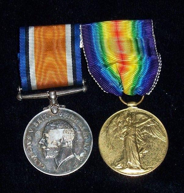 Appraisal: British War and Victory Medals - a pair engraved AWO