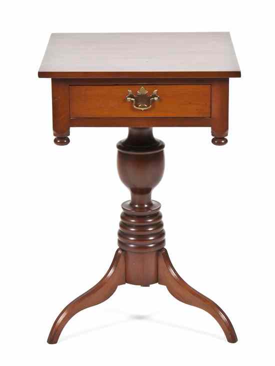 Appraisal: An American Mahogany Work Table having a square top over