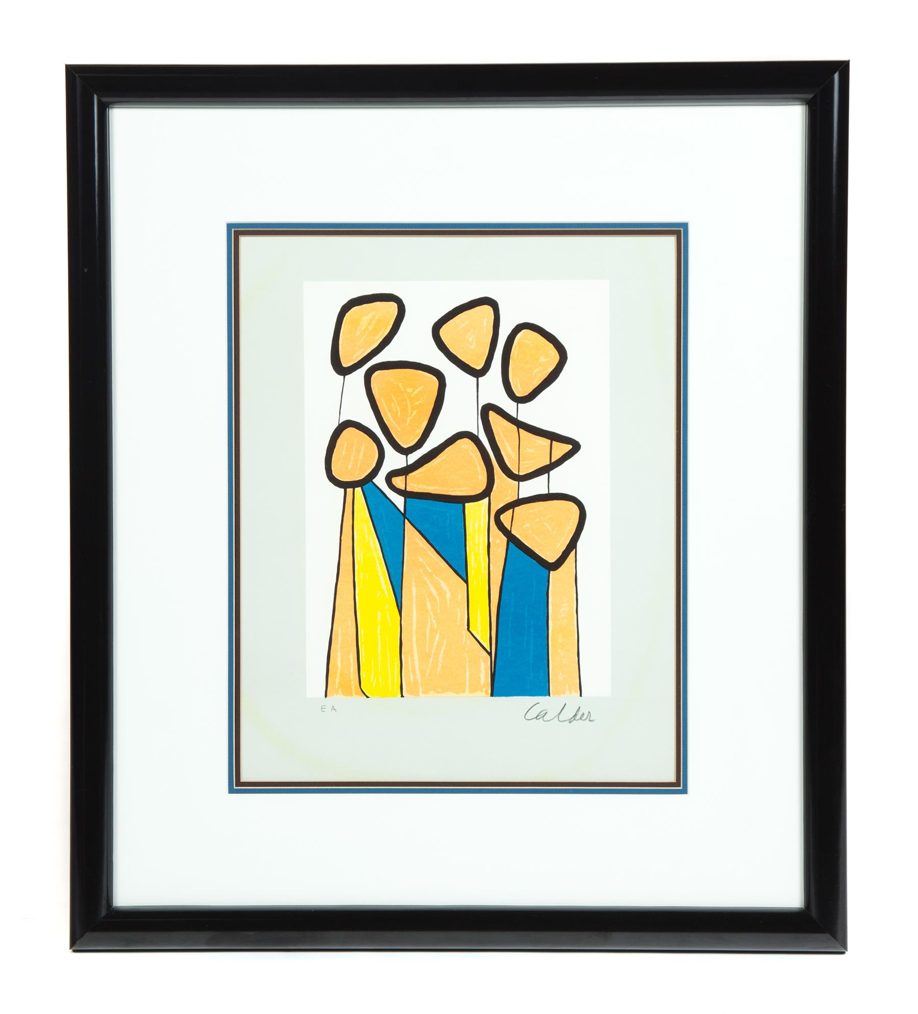 Appraisal: SQUASH BLOSSOMS ALEXANDER CALDER AMERICAN - Color wood cut print