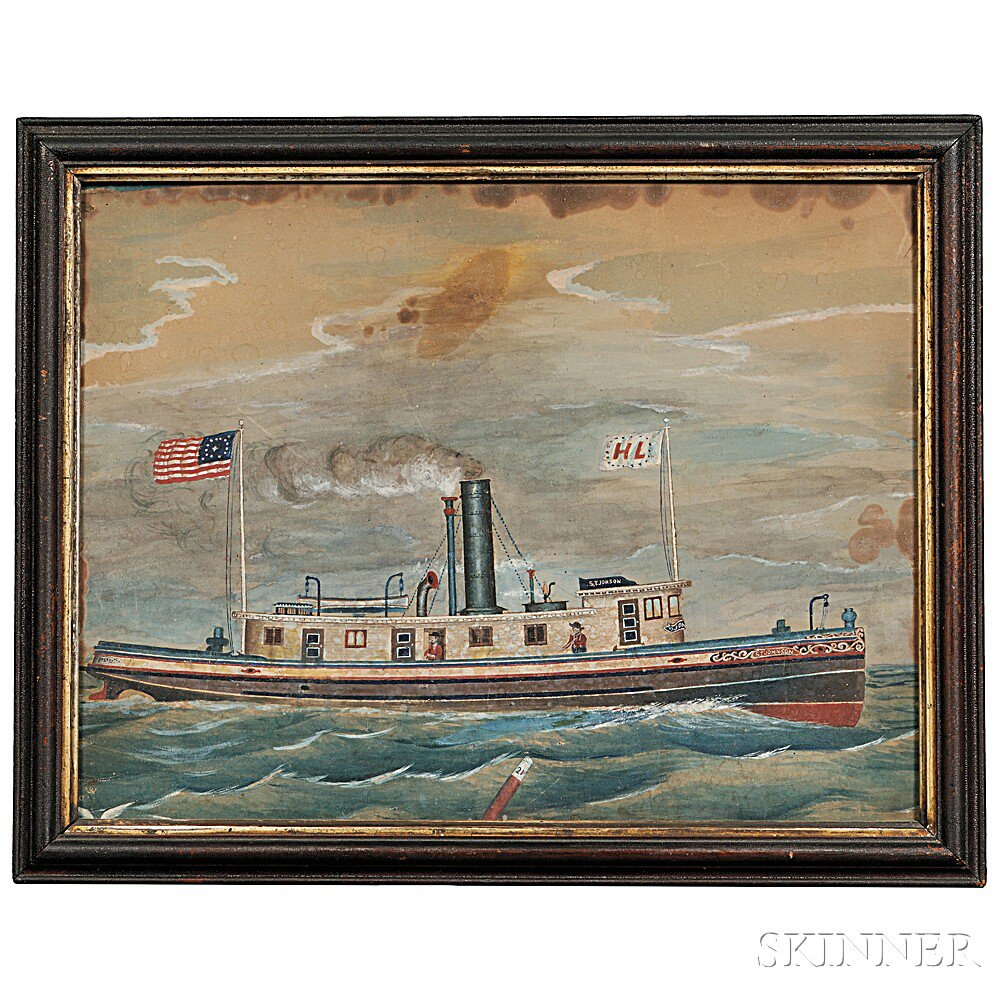 Appraisal: American School Early th Century Portrait of the Tugboat St