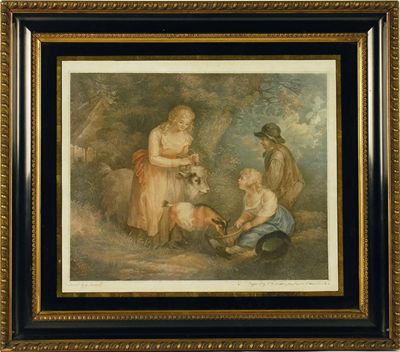 Appraisal: After George Morland Children with goats colour stipple engraving x