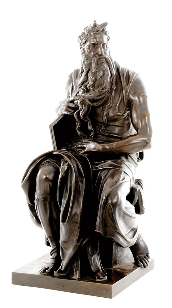 Appraisal: Barbedienne bronze sculpture of Moses after the model by Michelangelo