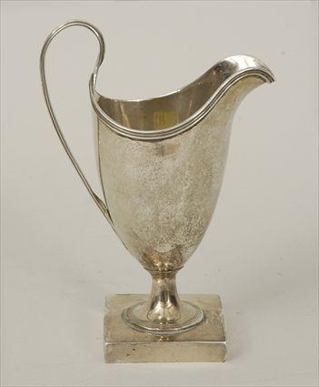 Appraisal: Federal-Style Silver Helmet-Form Cream Pitcher Spurious mark of Paul Revere