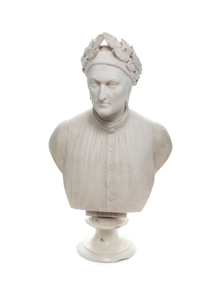 Appraisal: A Continental Marble Bust of Dante A Continental Marble Bust