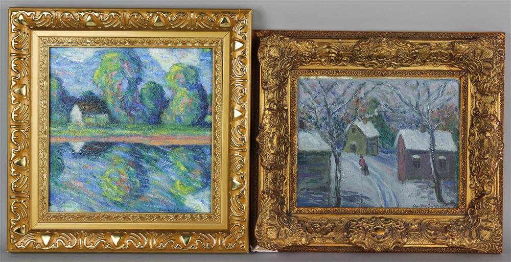 Appraisal: RON VAN SWERINGEN AMERICAN - PAIR OF LANDSCAPES REFLECTIONS AND