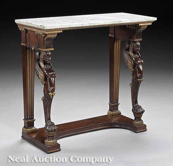 Appraisal: A Continental Mahogany and Parcel Gilt Pier Table probably c