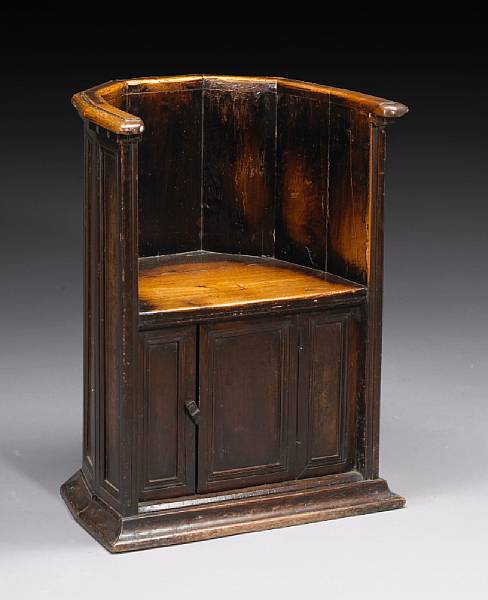 Appraisal: A William and Mary walnut ecclesiastical chair late th century