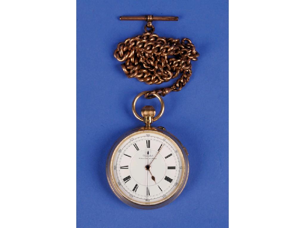 Appraisal: A GENTLEMANS CT GOLD OPEN FACED POCKET WATCH the white