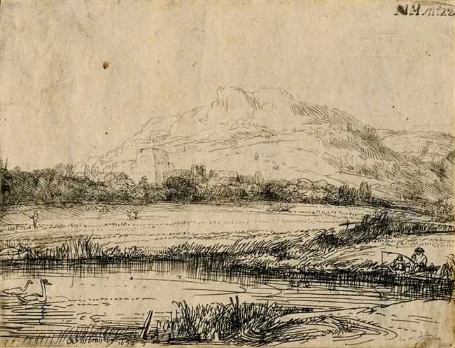 Appraisal: REMBRANDT VAN RIJN Dutch - Canal with an Angler and