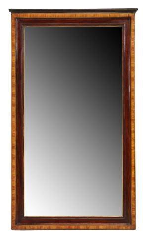 Appraisal: French rosewood finish wall mirror early th c rectangular wood