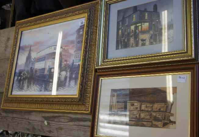 Appraisal: Three Framed Prints of City Scenes Two by Artist Anthony