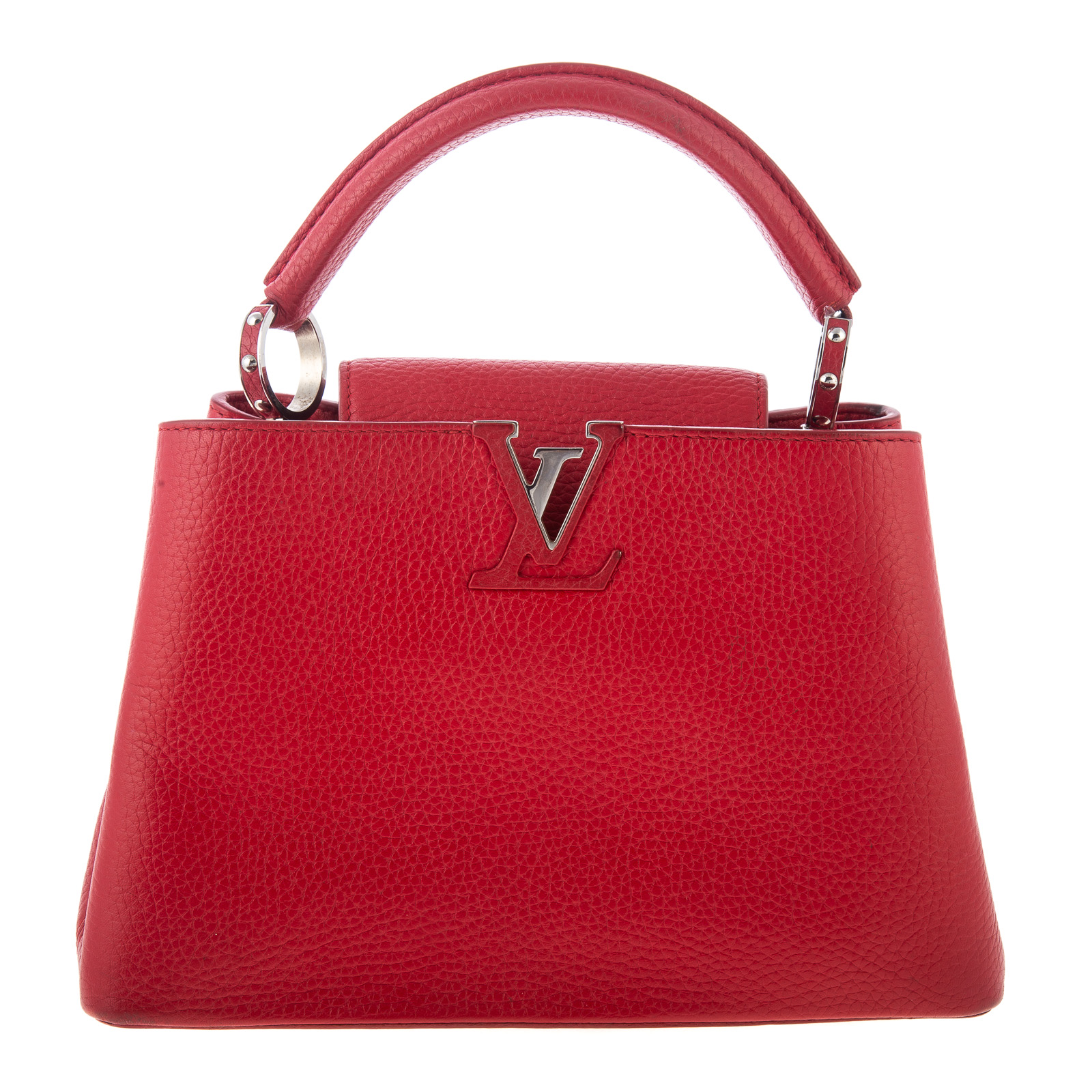 Appraisal: A LOUIS VUITTON CAPUCINES BB A Scarlet Taurillon leather Louis